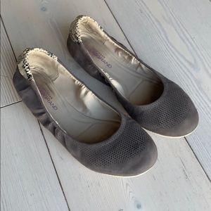 Cole Haan flats, gray with snake detail, 7.5